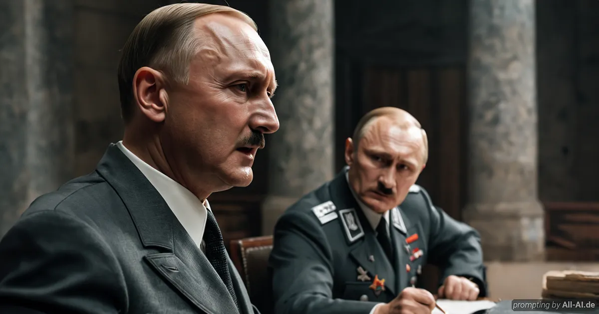 Adolf Hitler mit Putin als Illustration für Deepfakes