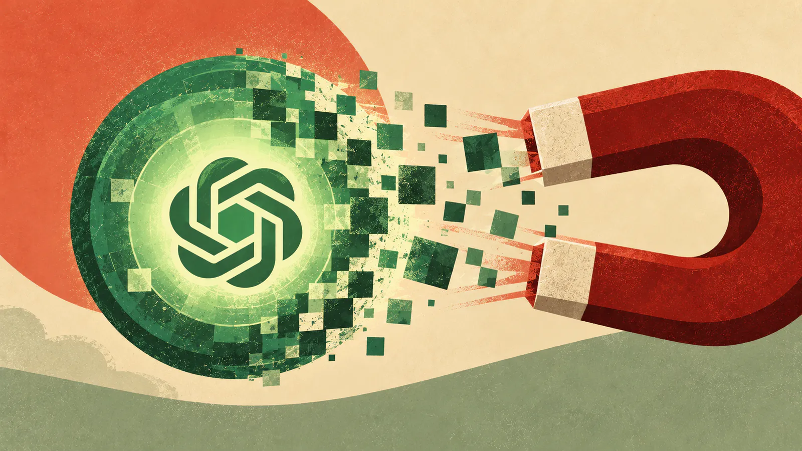 Ein Magnet und OpenAI Logo