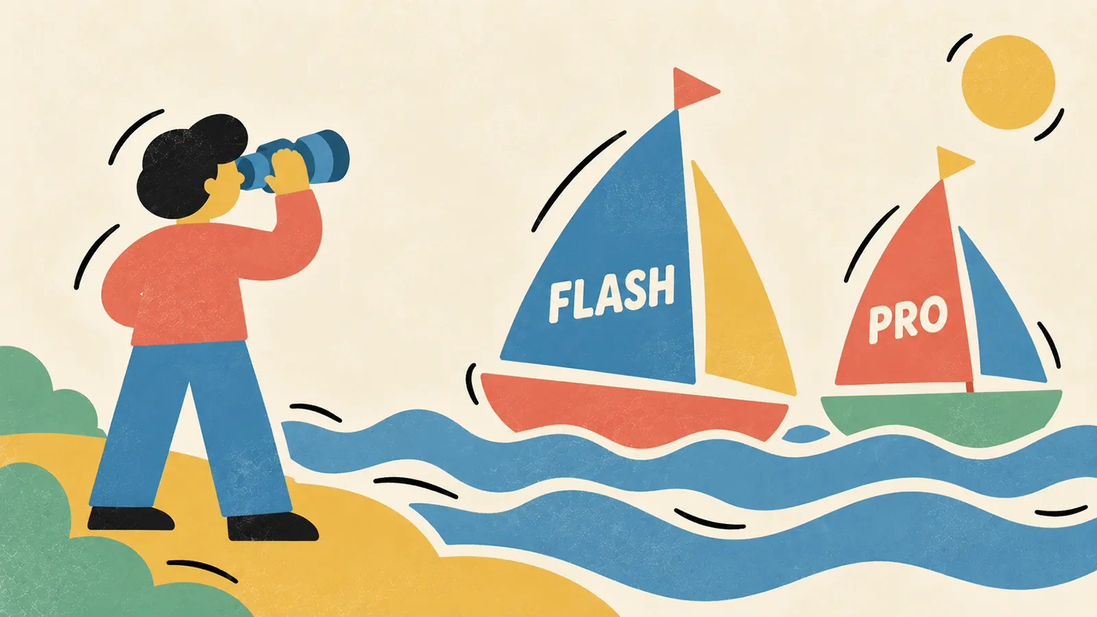 Ein Mann schaut Flash und Pro hinterher