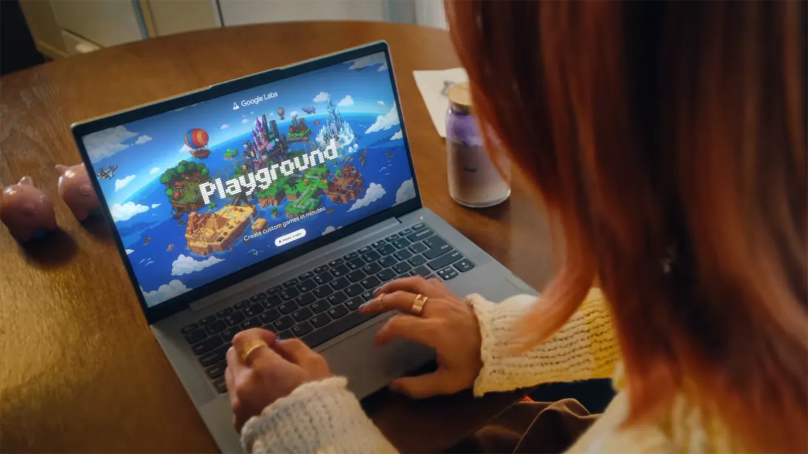 Google Playground am Laptop