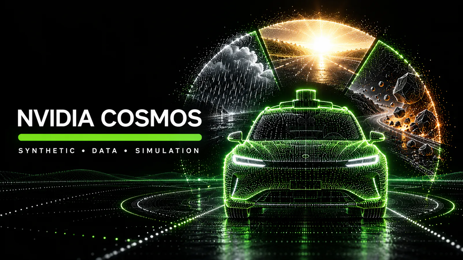 Ein Auto im Nvidia Cosmos