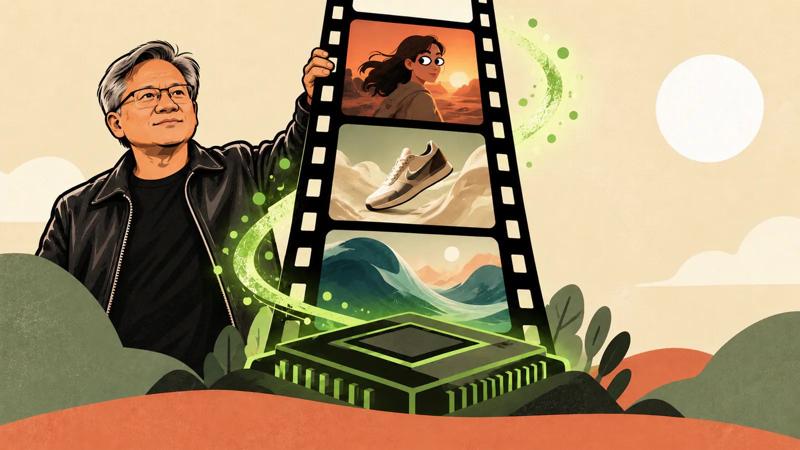 Jensen Huang hält eine Filmrolle