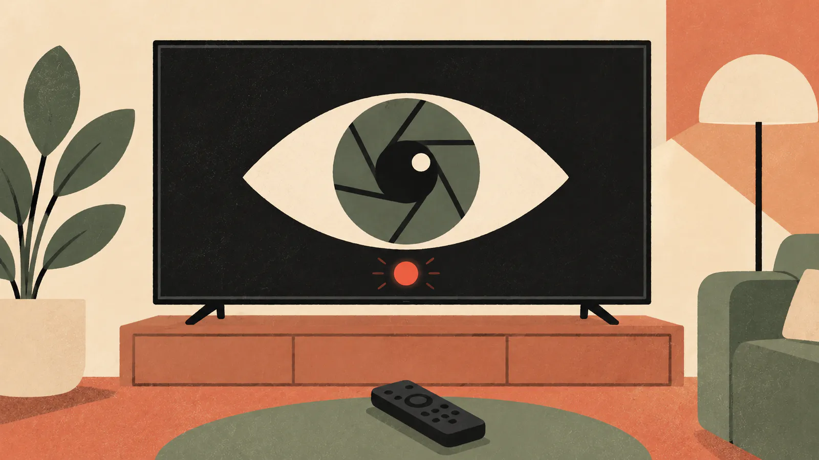 Ein Fernseher schaut zu