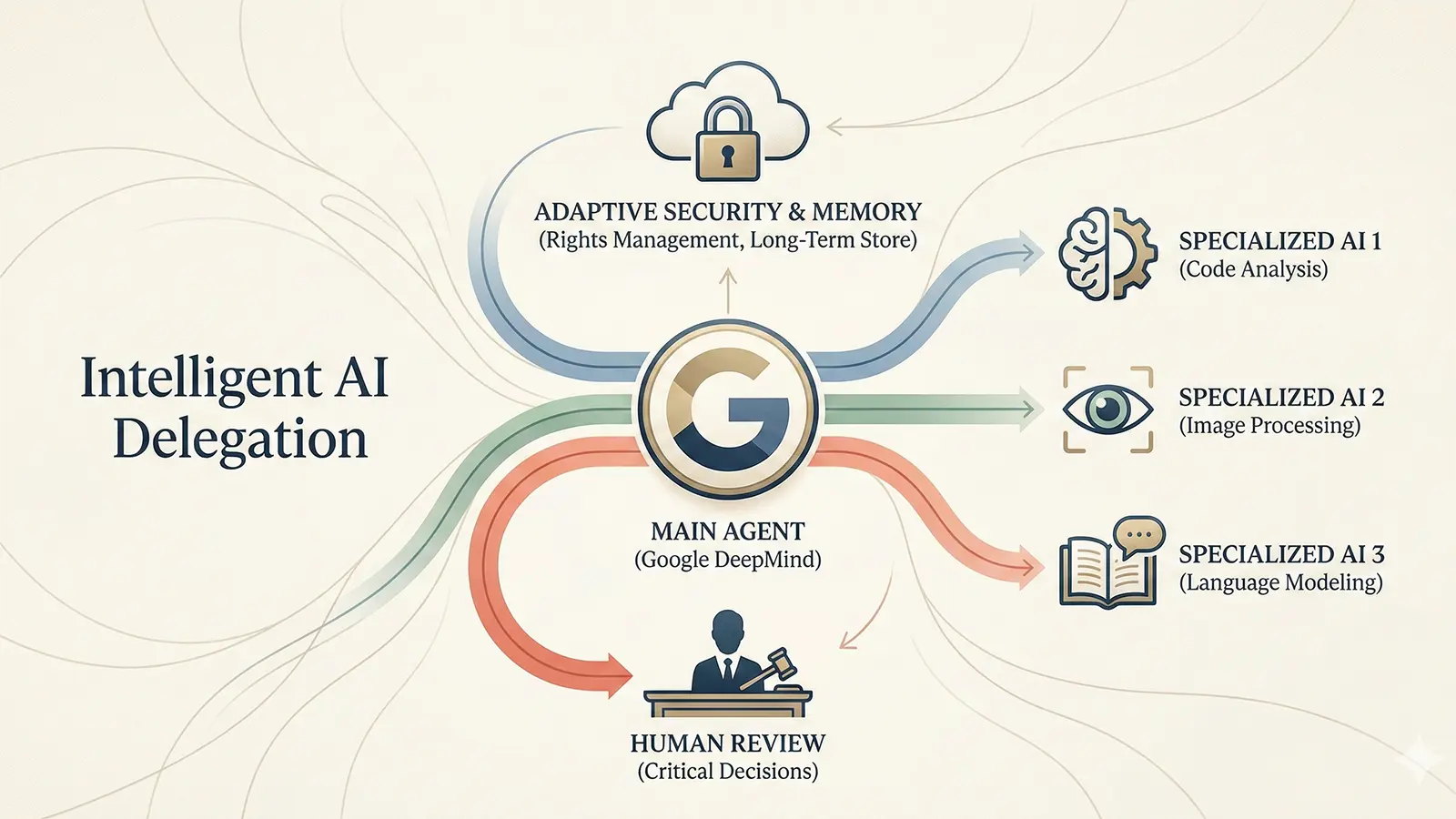 Eine Zeichnung wie KI-Agenten arbeiten