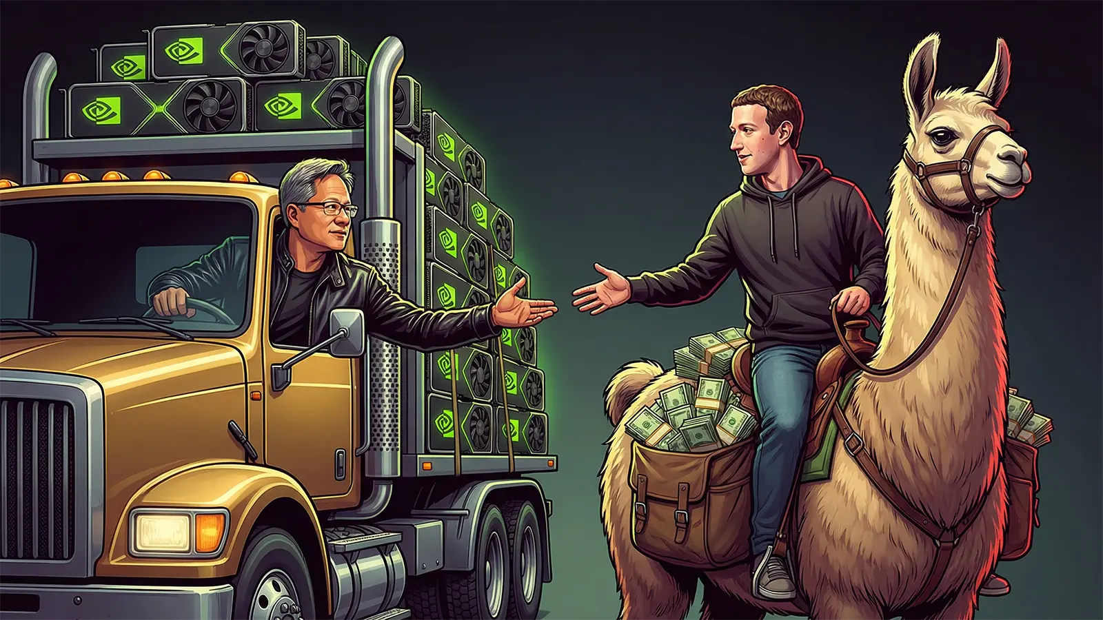 Mark Zuckerberg und Jensen Huang treffen sich zu einem Deal