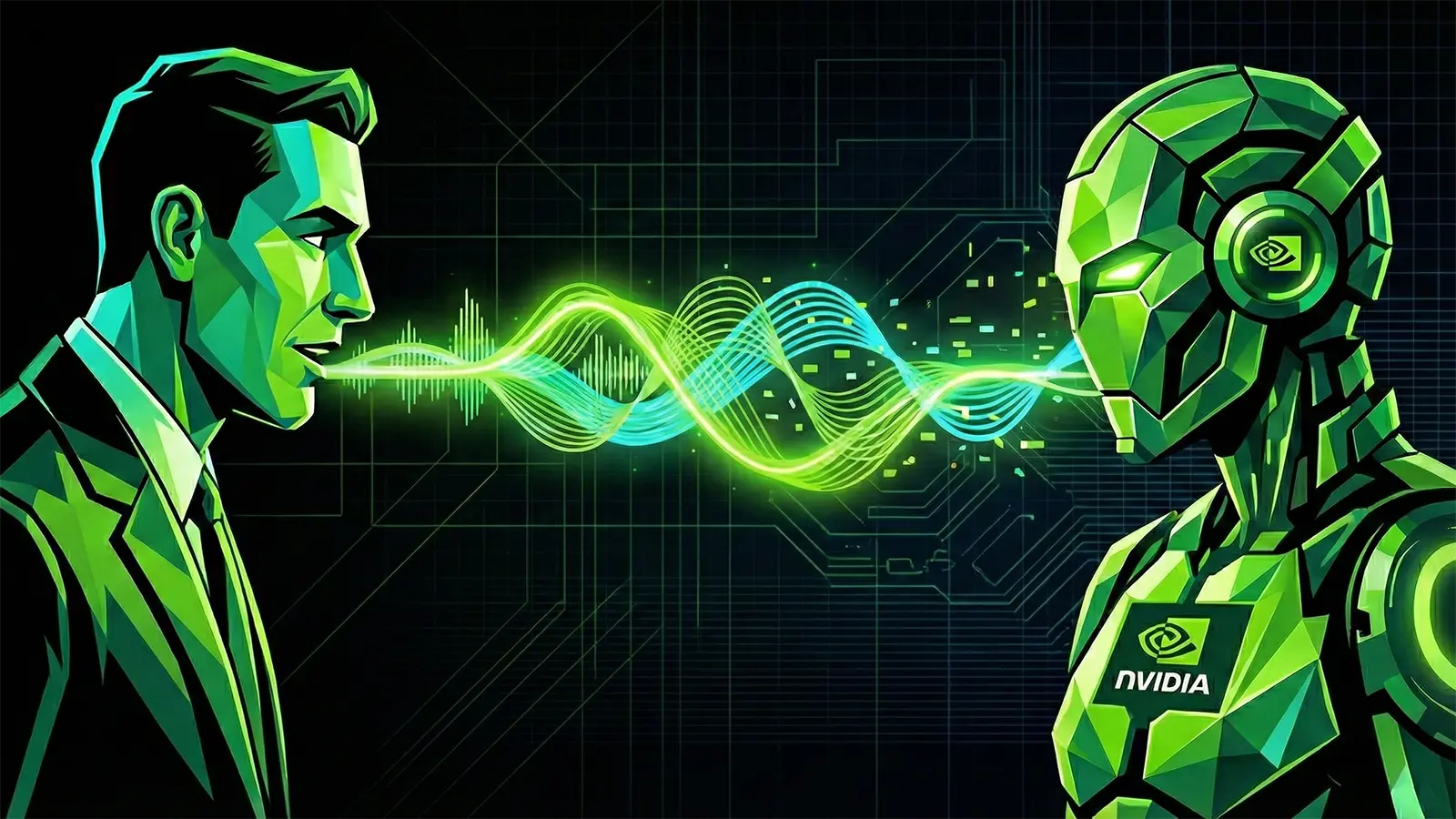 Ein Nvidia Roboter spricht mit einem Menschen