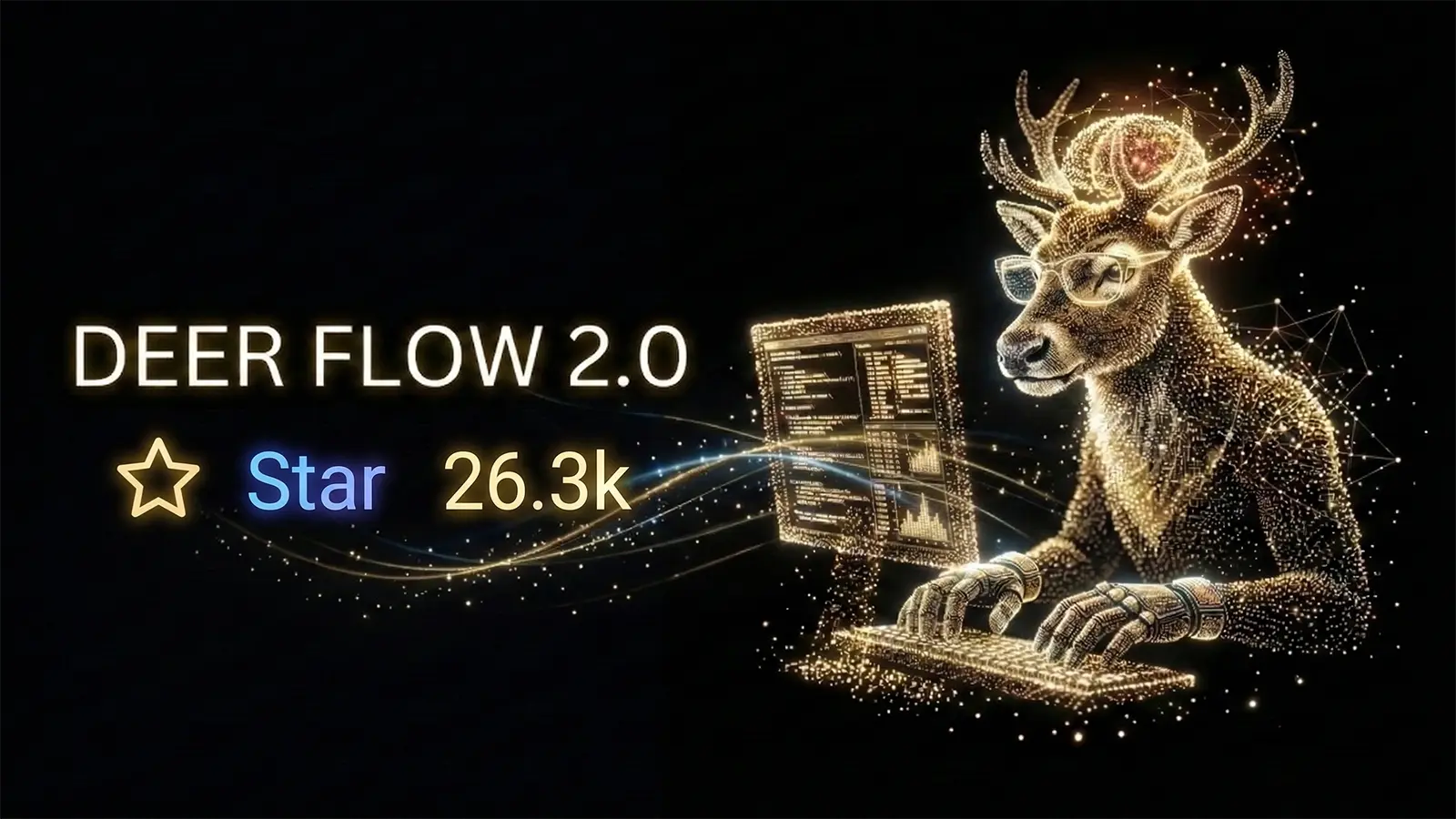 Ein Rentier programmiert auf Github