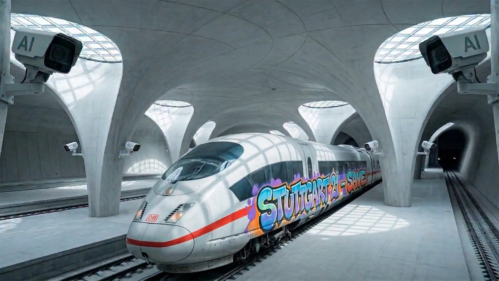 Stuttgart 21 Bahnhof mit KI Überwachung