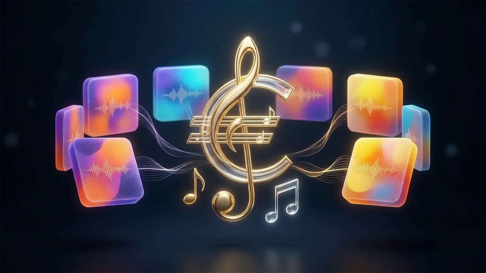 Verschiedene Musikstücke und eine Euro-Note