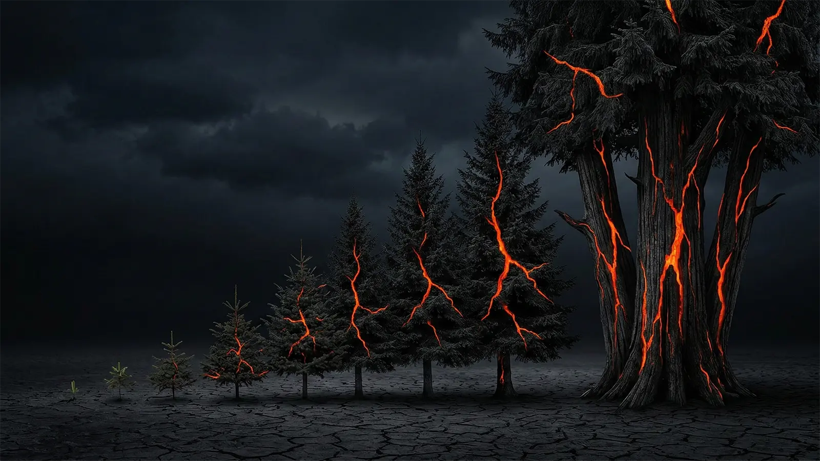 Ein Baum wird immer größer