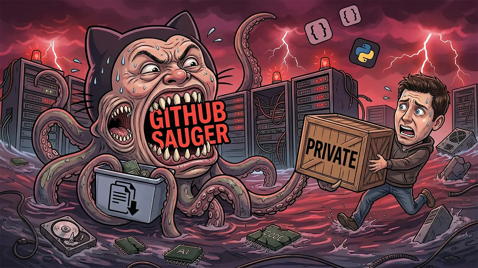 Github Datenkrake holt sich alle Daten