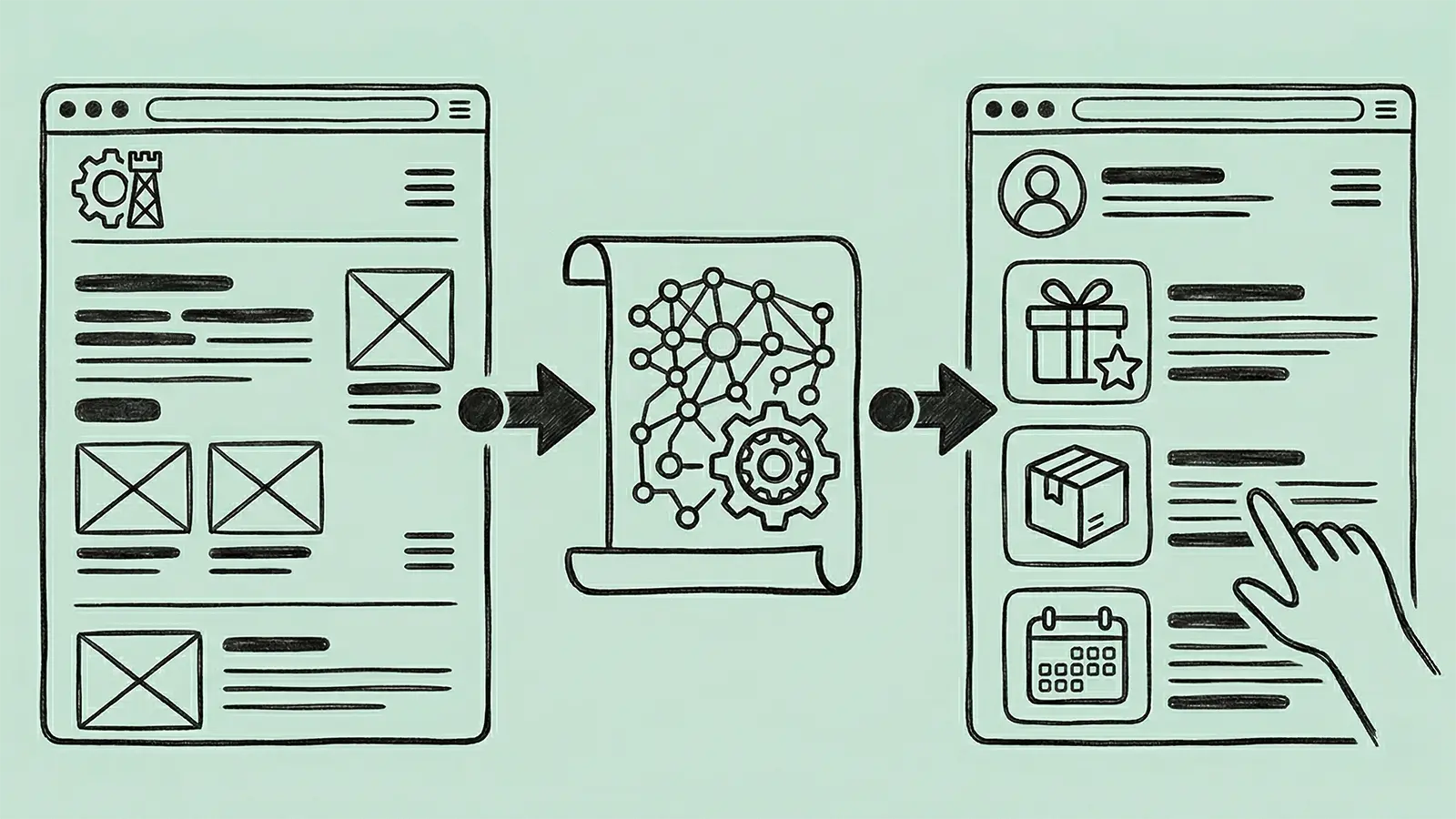 Eine Webseite wird umgeschrieben