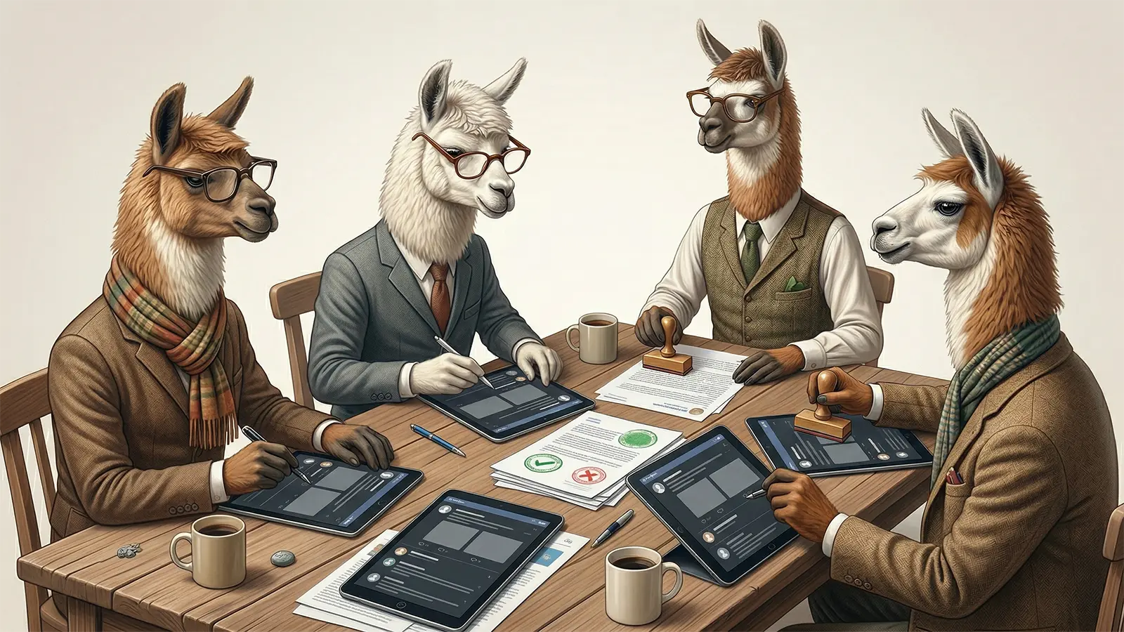 Lamas korrigieren Social Media Beiträge