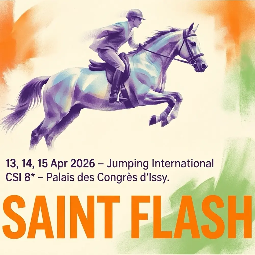 Ein Plakat mit einem Pferd