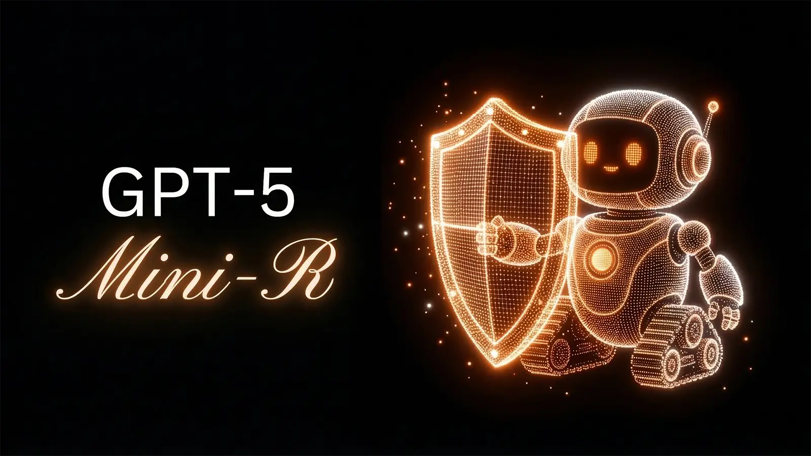 Ein niedlicher Roboter mit Schutzschild