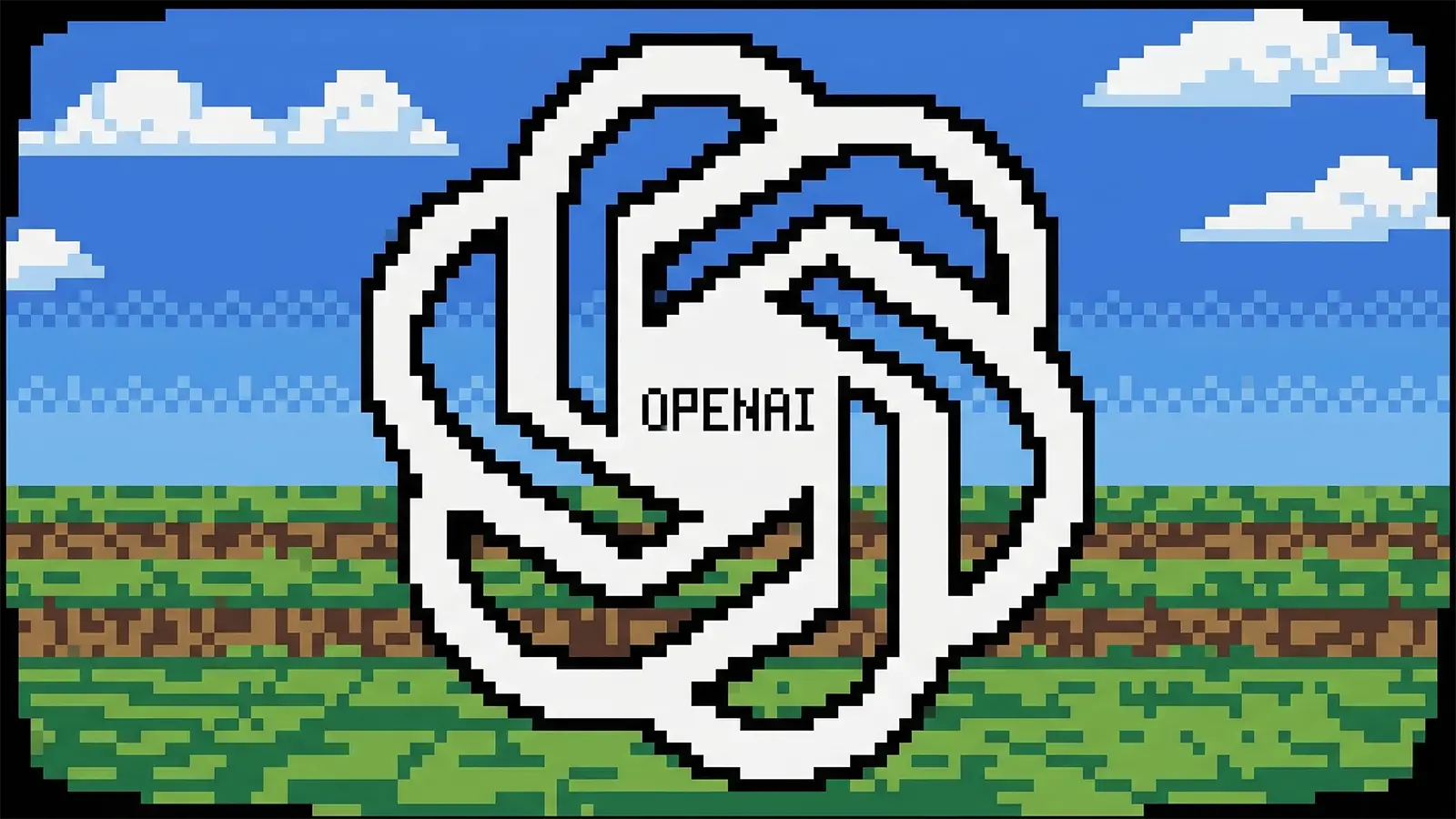 Ein OpenAI Logo in Pixel Grafik