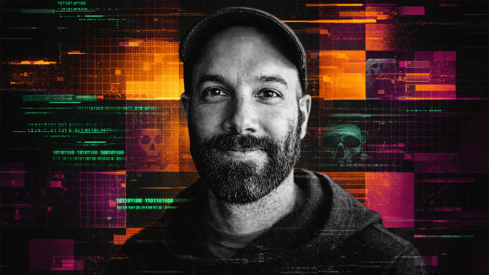 Jack Conte auf einem bunten Hintergrund