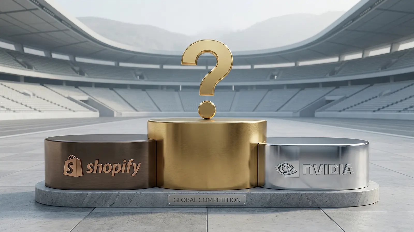 Ein Podest mit Unternehmen