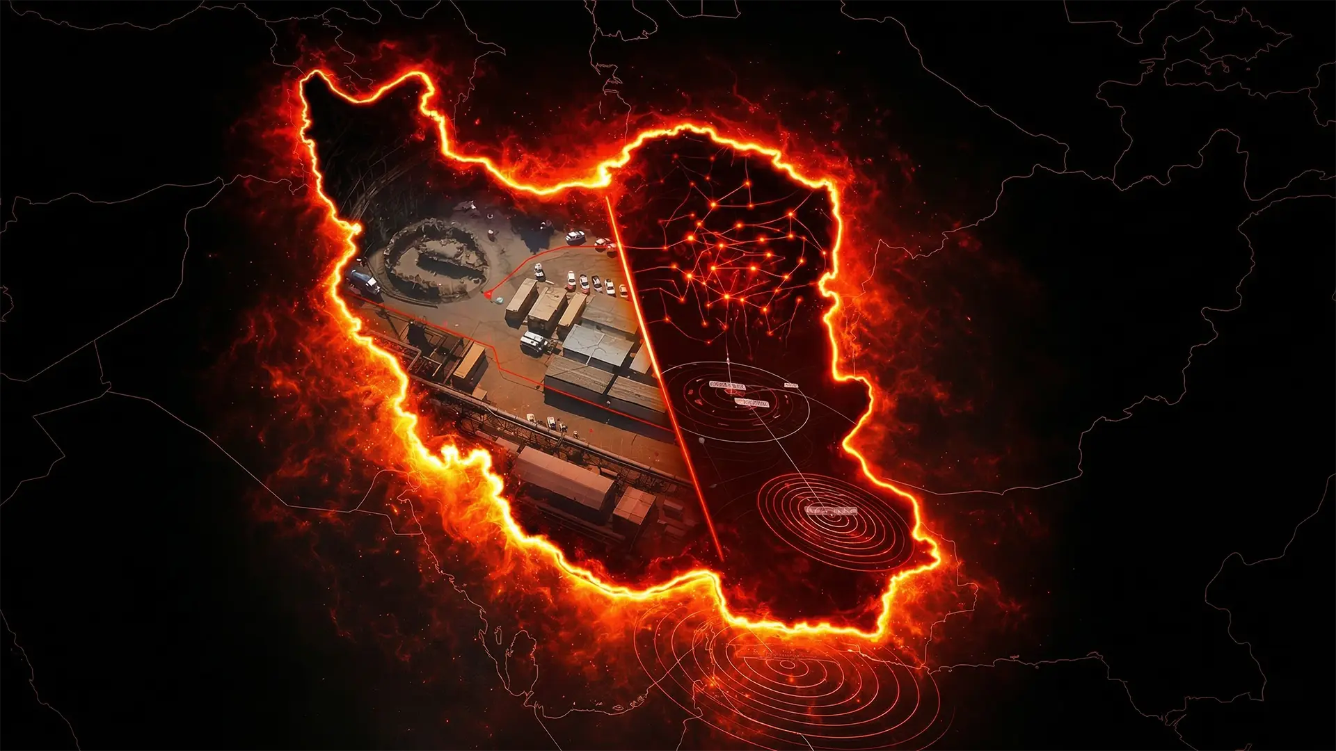 Die iranische Karte mit zwei Bildern