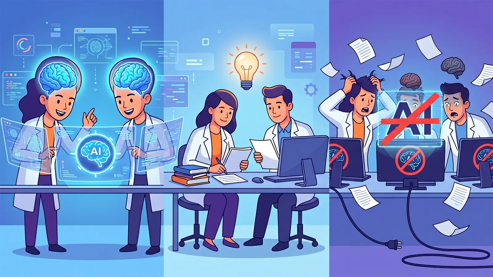 Drei Gruppen bei einer Studie