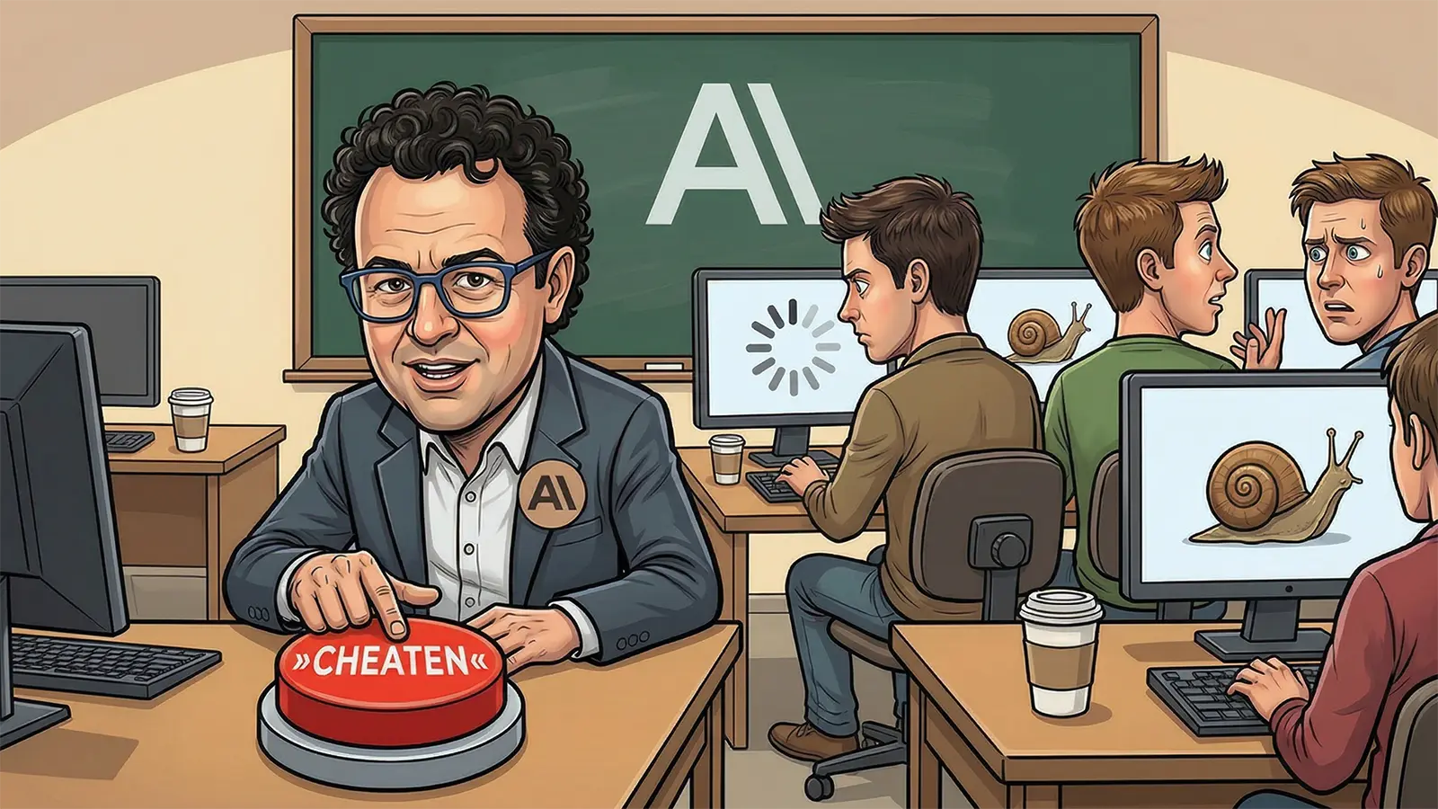 Satirisches Bild über Amodei und Anthropic