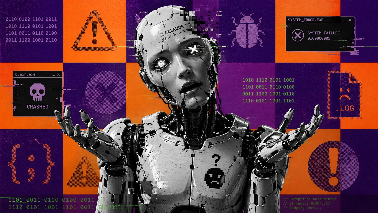 Ein kaputter Claude Roboter