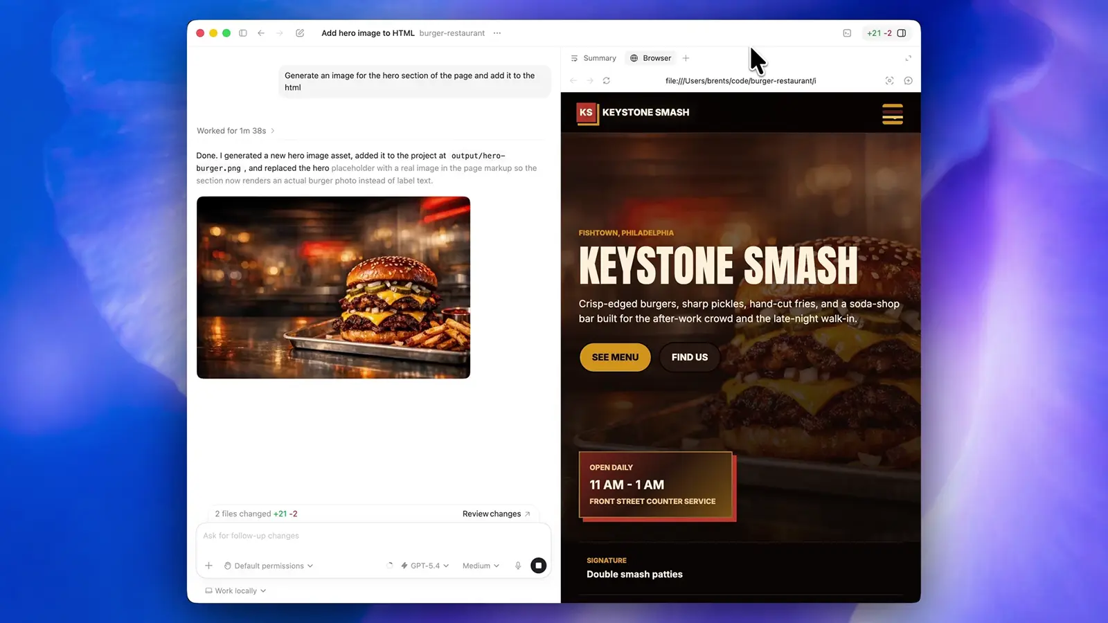 Eine Codex Oberfläche