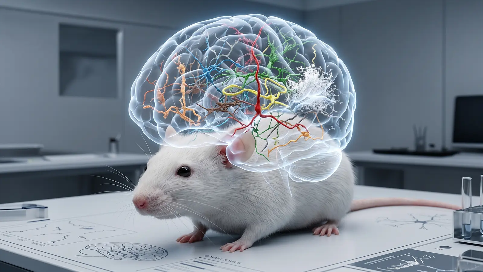 Eine Maus mit großem Gehirn
