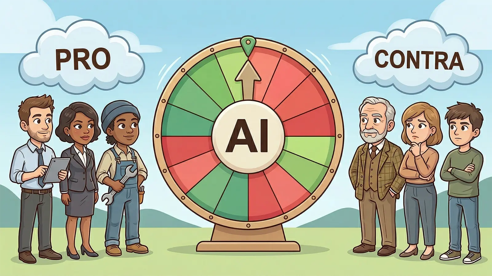 Zwei Menschengruppen mit unterschiedlichen Meinungen