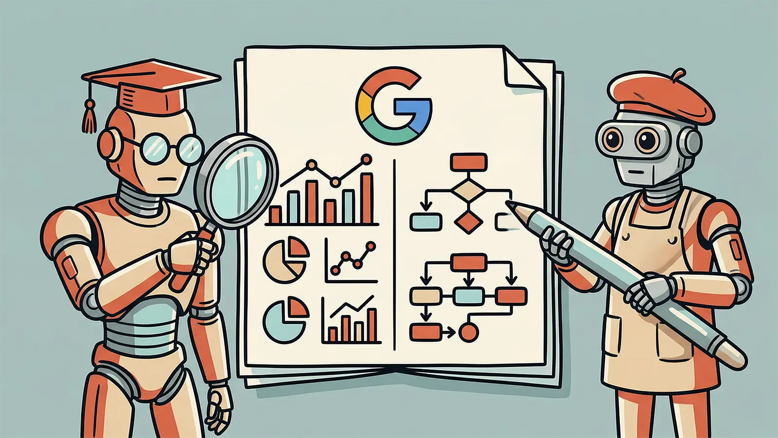 zwei agenten überprüfen ein paper