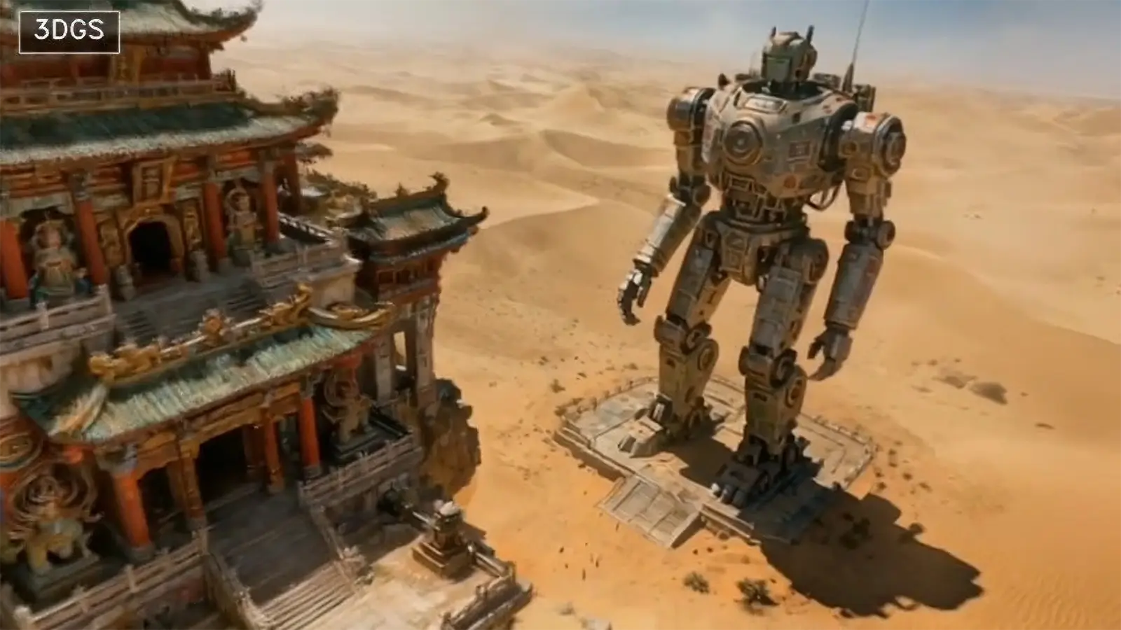 Ein Roboter in der Wüste