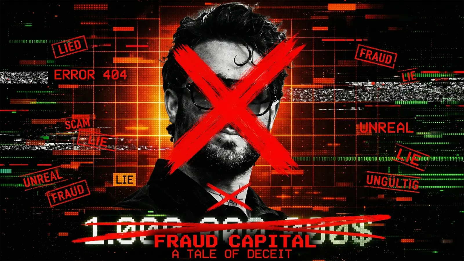 Ein Mensch im Glitch Design als Fake entlarvt