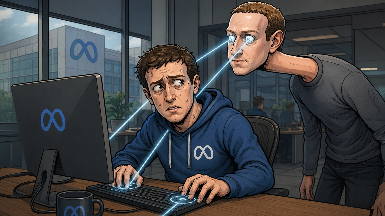 Mark Zuckerberg kontrolliert Mitarbeiter