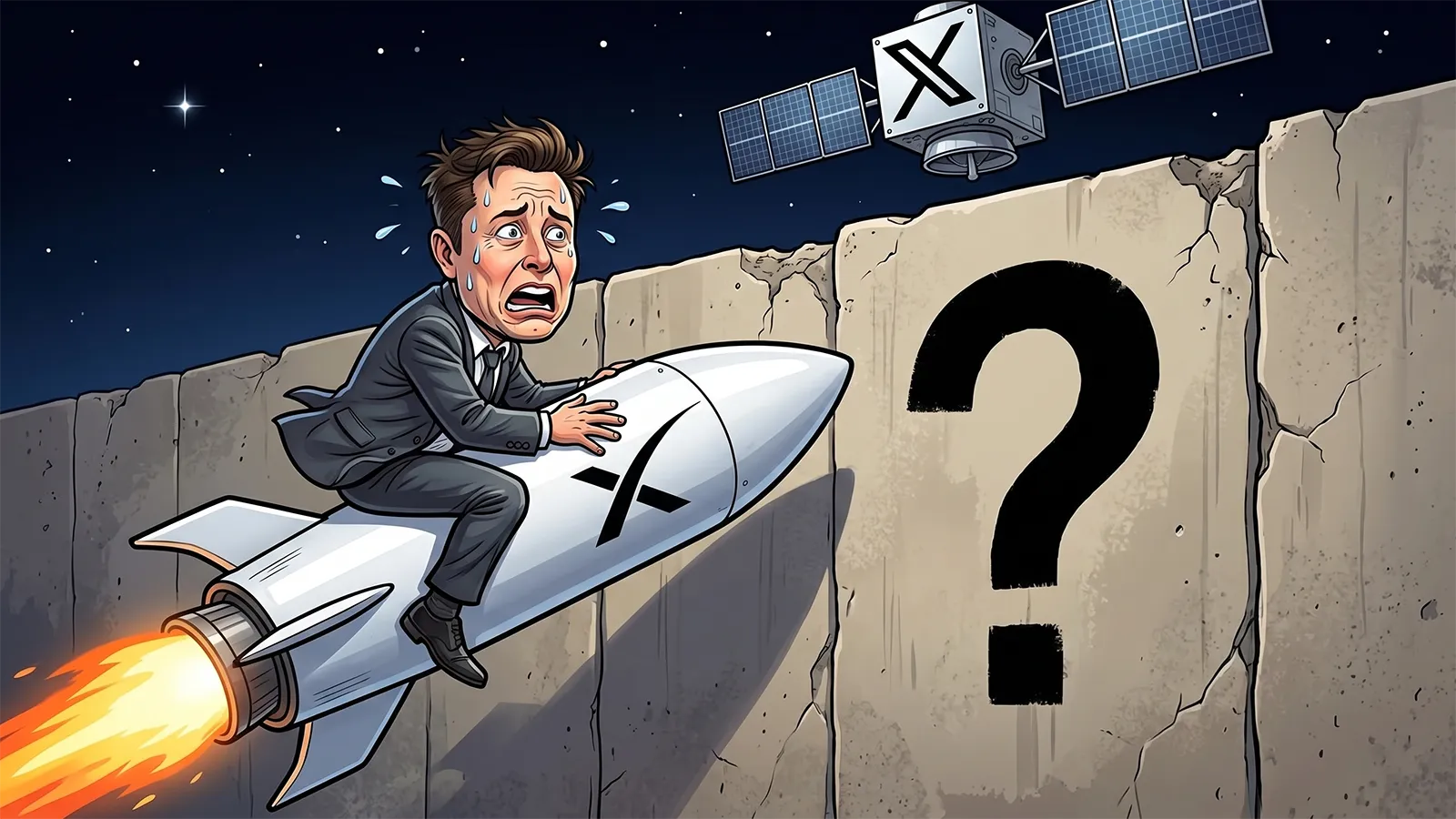 Elon Musk auf einer SpaceX Rakete