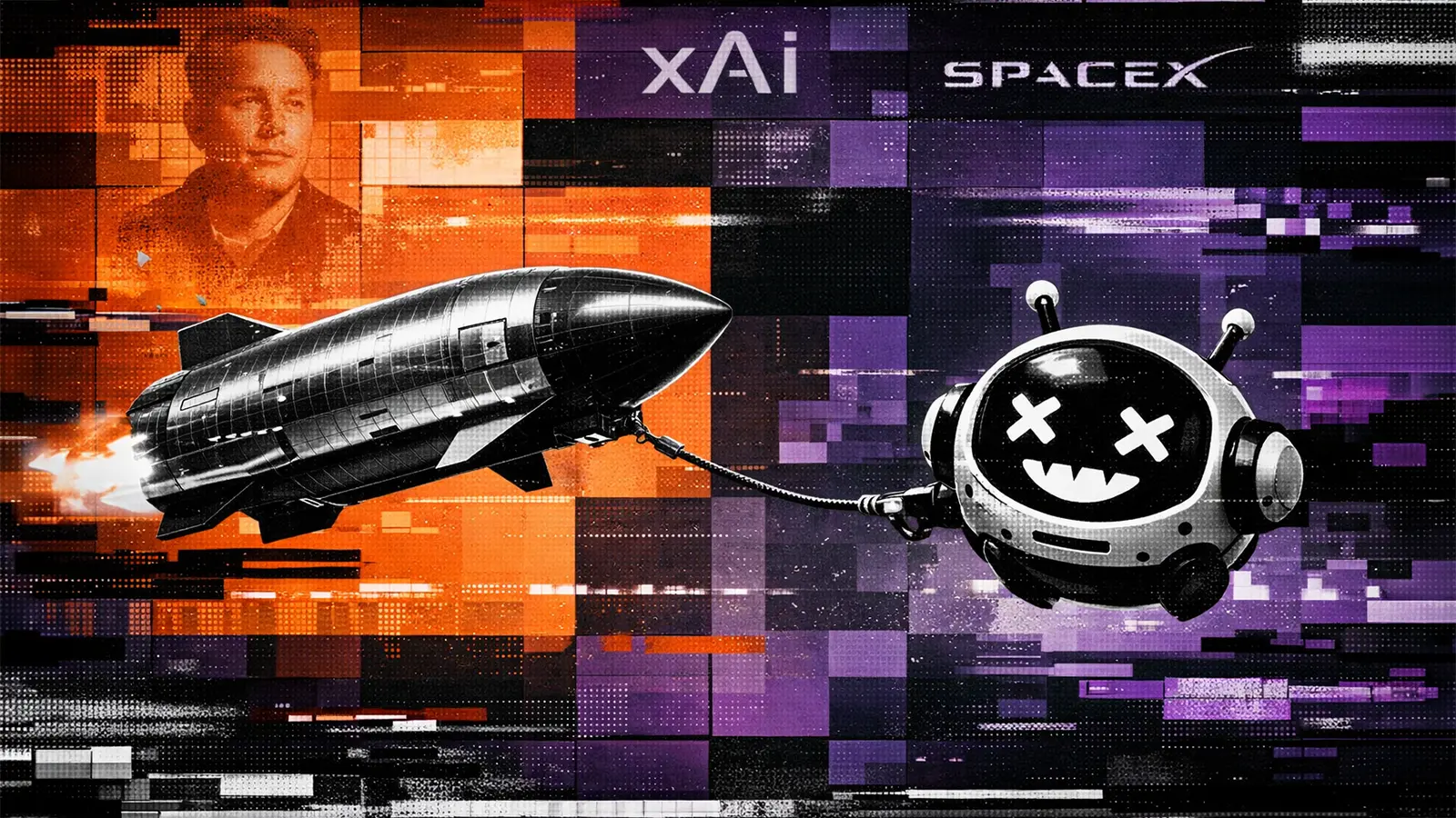 Ein SpaceX Raumschitt mit Grok-Chatbot