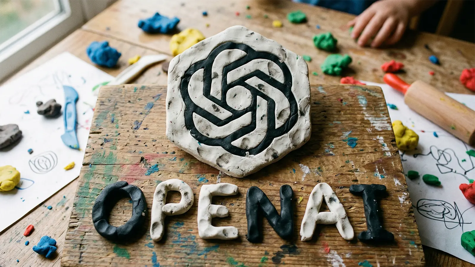 Ein OpenAI Logo aus Knete