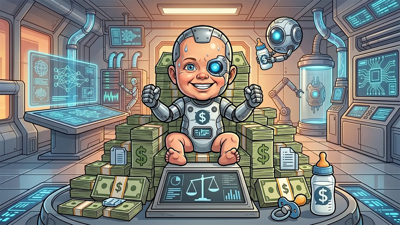 Ein Baby mit jeder Menge Geld