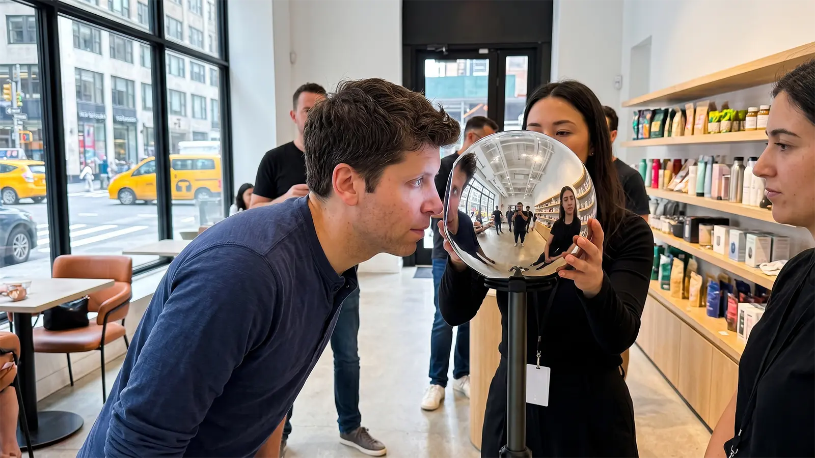 Sam Altman scannt sein Auge