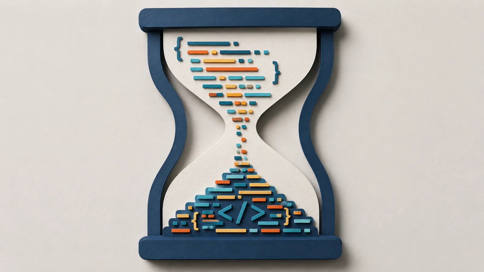 Eine Sanduhr mit Code