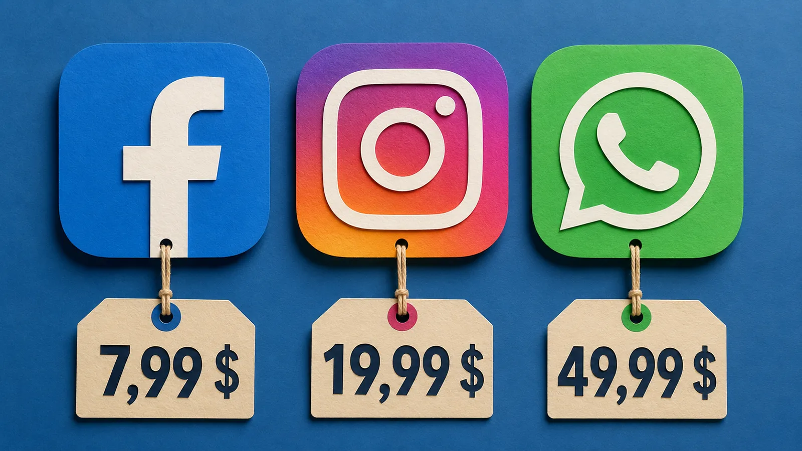Logos von Facebook, Instagram und Whatsapp