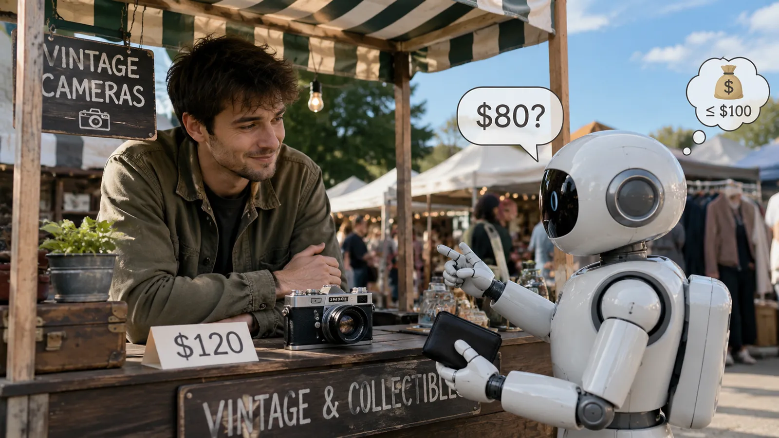 Ein Roboter kauft ein