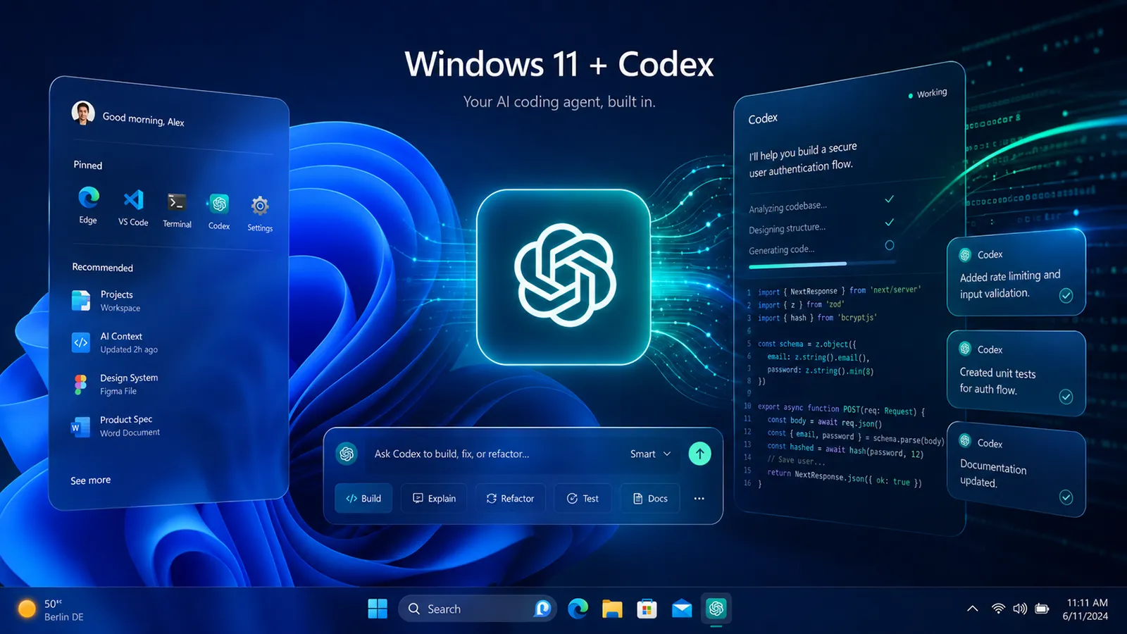 Windows Codex Oberfläche