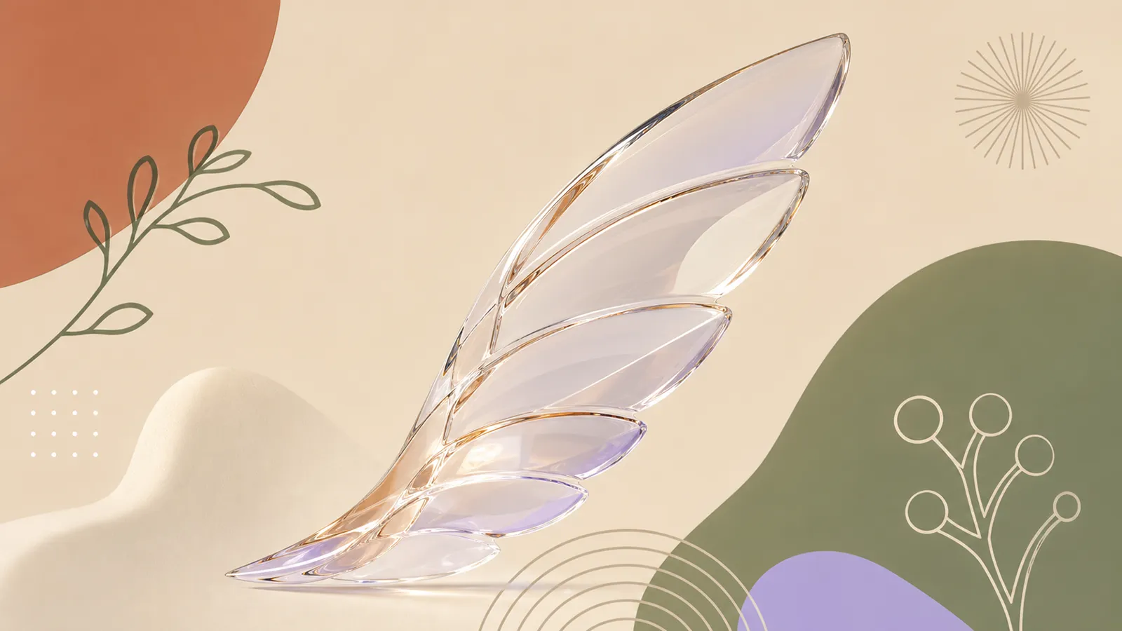 Ein Flügel aus Glas