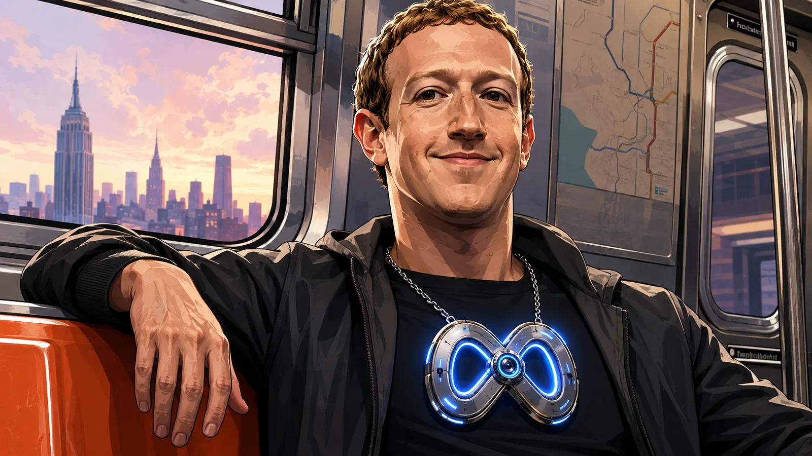 Zuckerberg mit Meta Anhänger