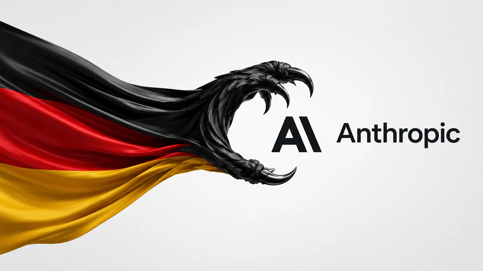 Eine Deutschland-Flagge greift nach Anthropic