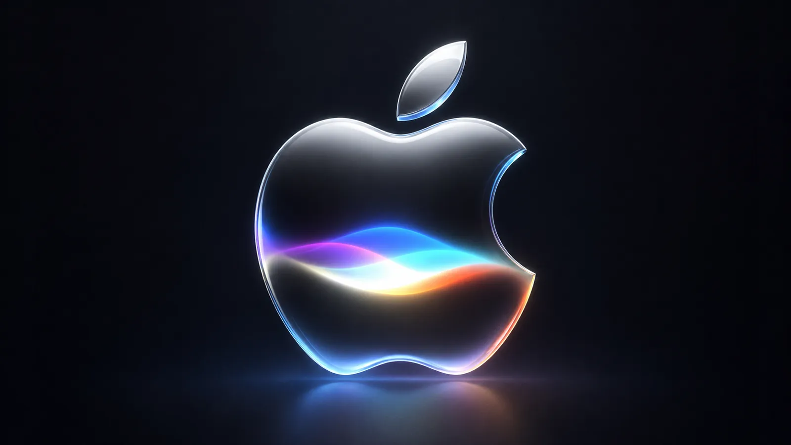 Apple Logo mit Siri AI