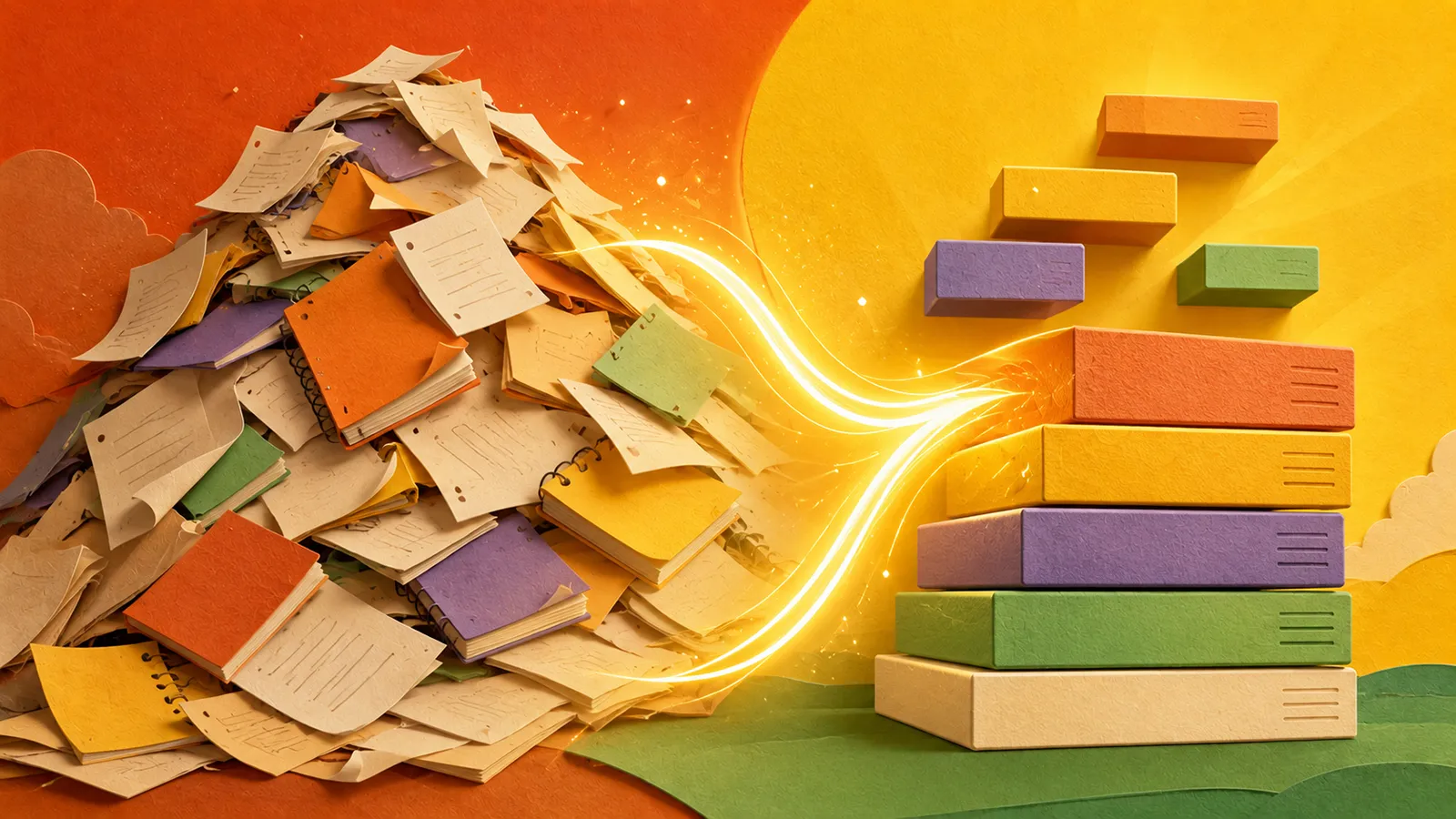 Viele Notizen werden zu strukturierten Büchern