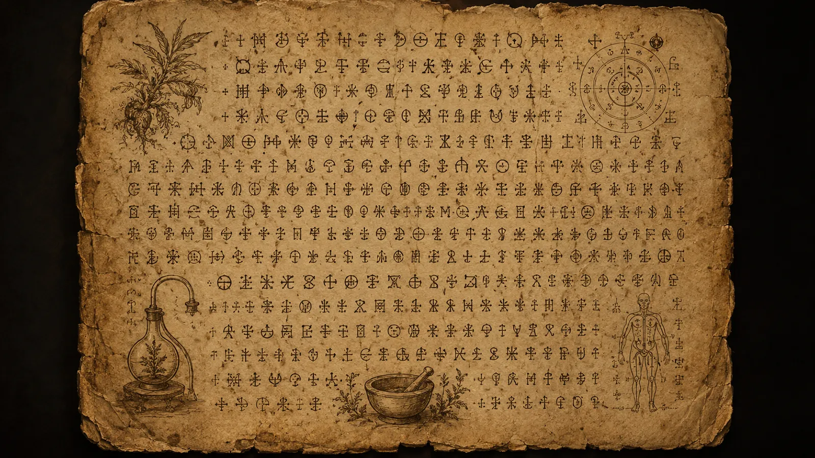 eine alte verschlüsselte Schrift
