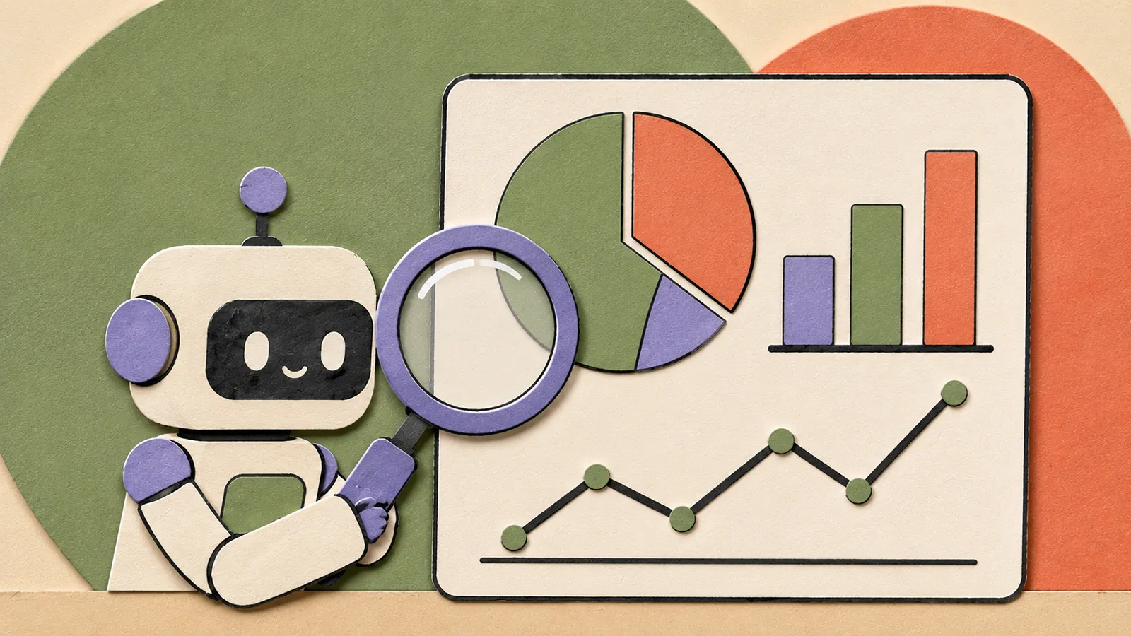 Ein Roboter untersucht ein Diagramm