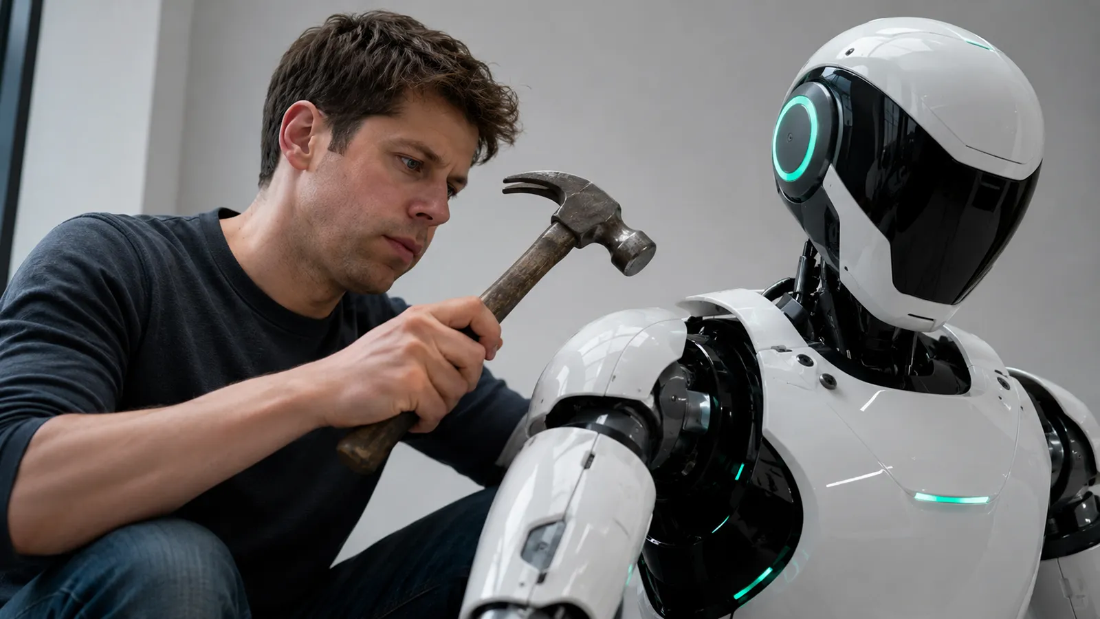 Sam Altman hämmert Roboter
